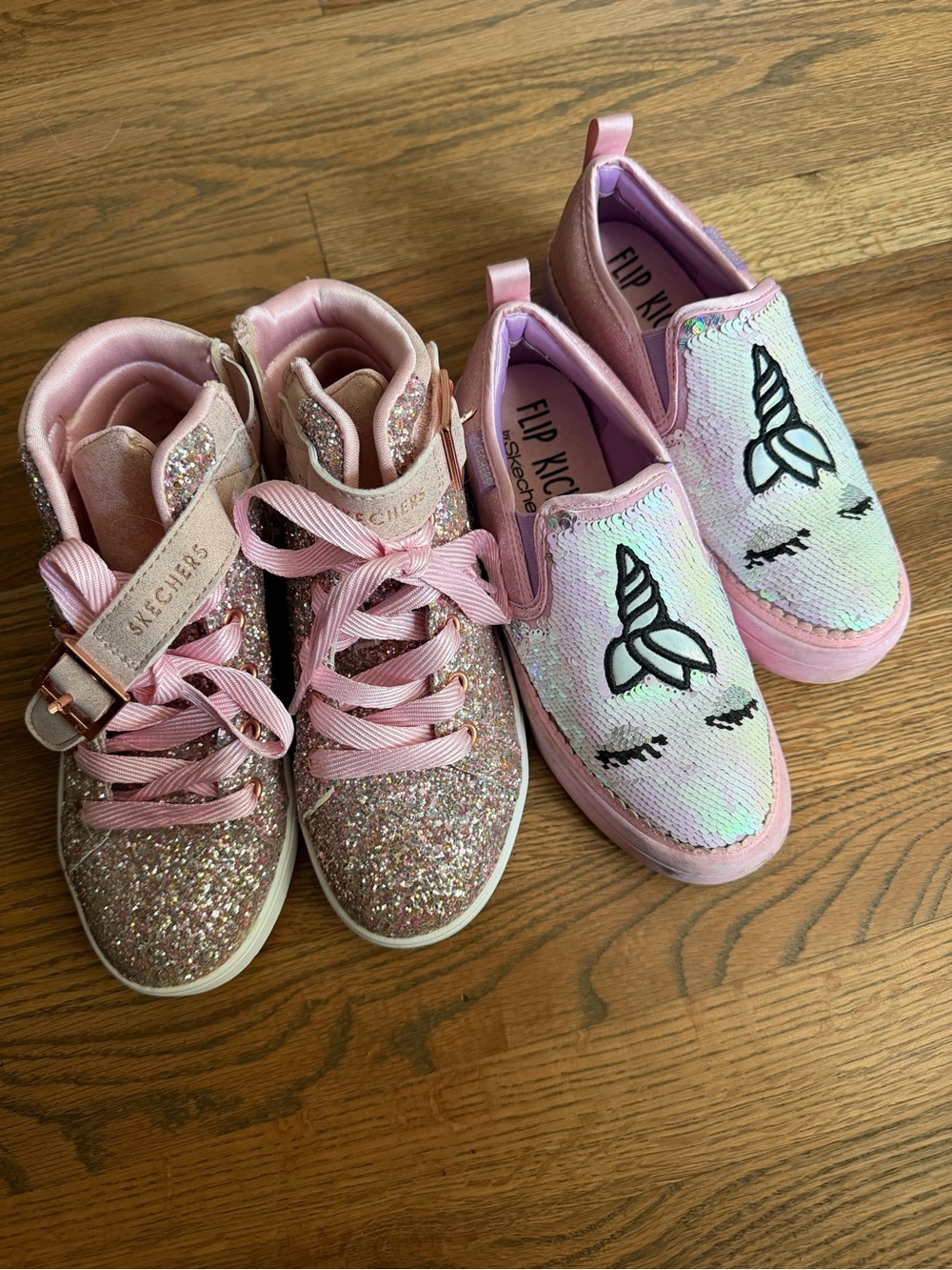 Skechers Girls' Pink Glitter Sneakers bundles